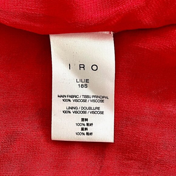 IRO Red Lilie Floral Print Asymmetric Mini Skirt Size 4 - Picture 11 of 11